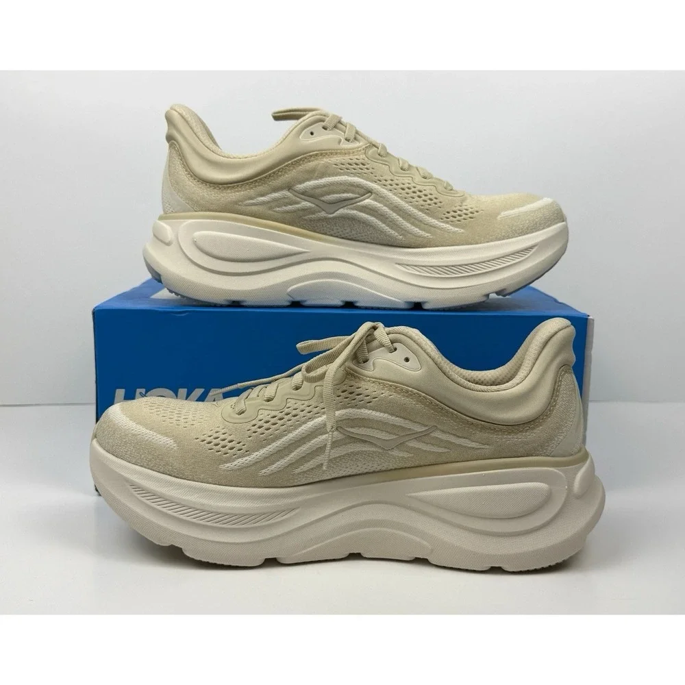 Hoka One One Bondi 9 Running Shoes Men's Size 8 Oatmeal 1162011 / OLTM